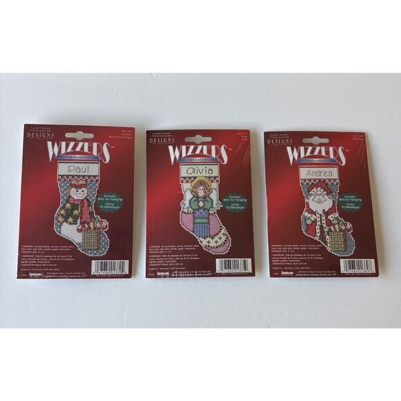 Janlynn Other - Janlynn Designs For The Needle Wizzers Cross Stitch Ornaments Lot of 3‎ (1852)
